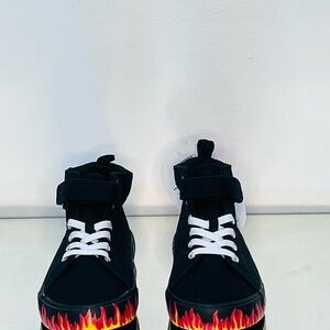 Kids Black Flame Sneakers